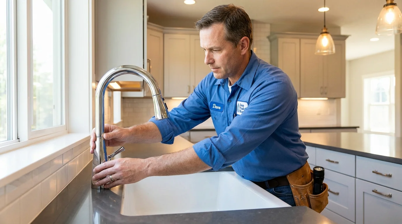 Kitchen faucet installation by Johns Plumbing LLC in Hobart